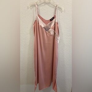 [Lulu's] Blush Pink Satin Maxi Dress
